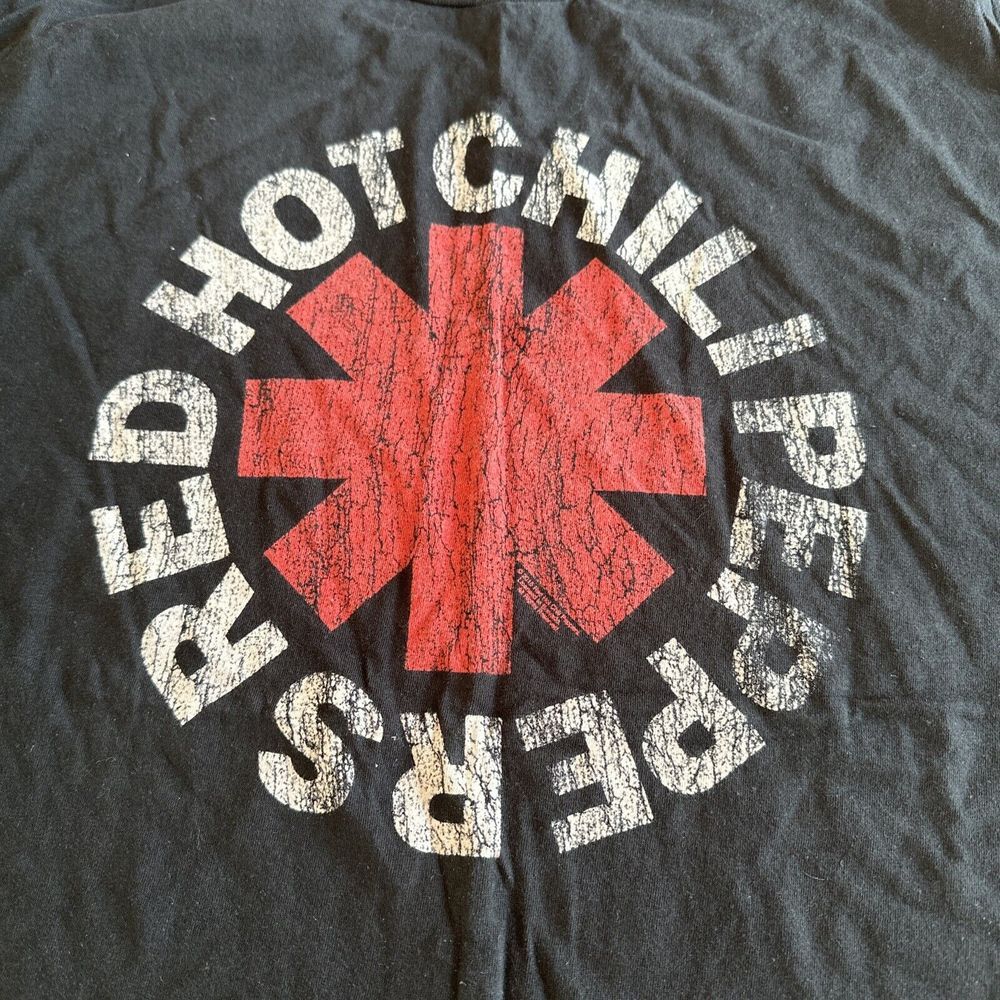 RED HOT CHILI‎ PEPPERS Adult T-Shirt Logo Black Crewneck Short Sleeve BRAVADO XL